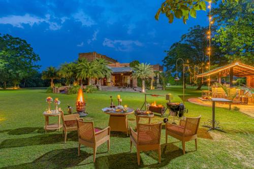 Hoshiarpur Villa | StayVista at Peacocks & Partridges with Amidst Greenery, Terrace, Indoor Fireplace, Bar & Snooker Table