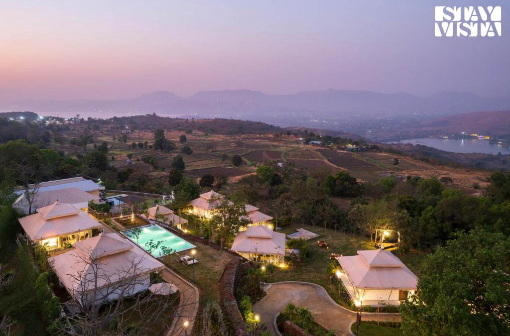 Tikona Peth Villa | StayVista at Vaana - Glamping Tents, Jacuzzi, Pool
