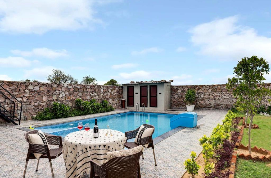 Sanganer House | StayVista's La Villa Farm - Tranquil Retreat with Outdoor Pool, Games & Terrace