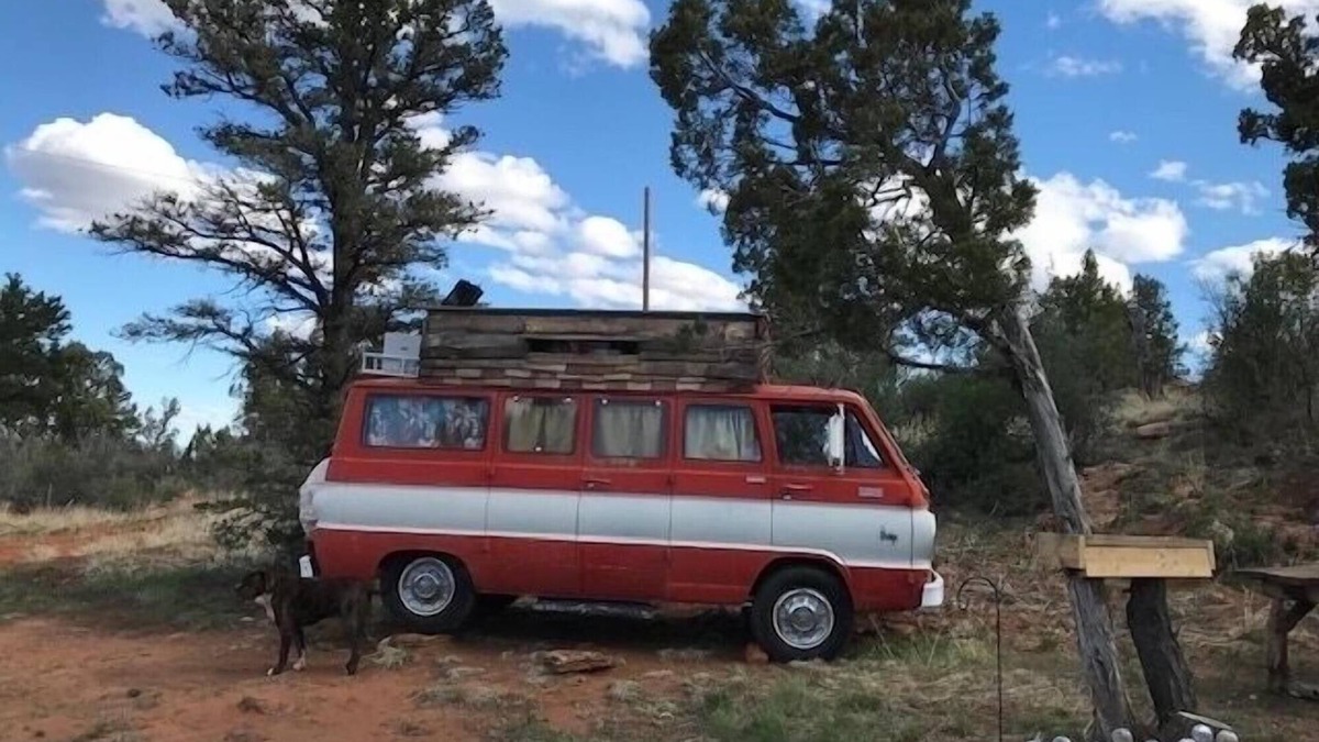 Monticello Apartment | Step back in time with The 70s Rock N Roll Camper Van, where nostalgia meets outdoor adventure.