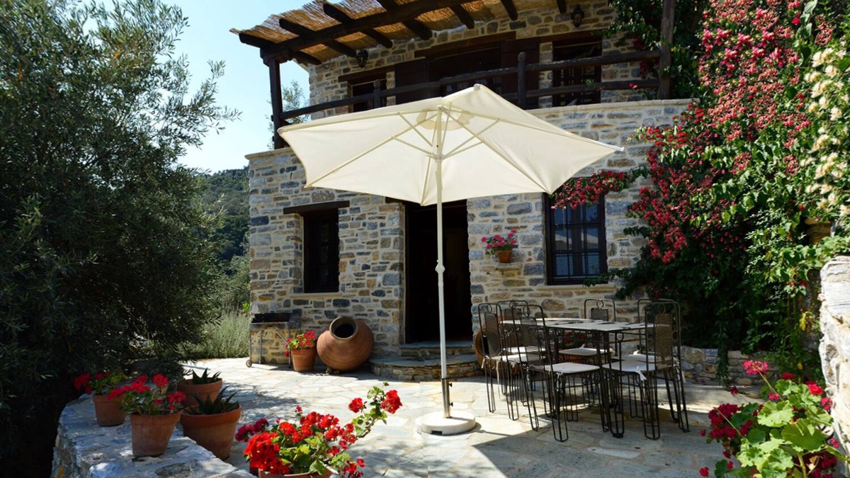 South Pelion House | Stone Cottage in traditional Greek village with spectacular sea views