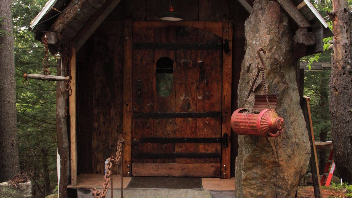 Canterbury Cabin | Stone Haven "Tent Cabin" with a cast iron fire pit in Canterbury, NH.