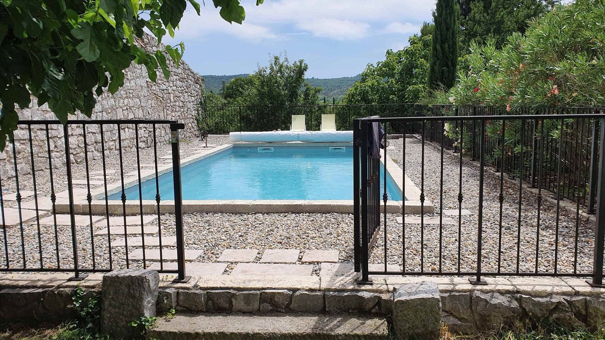 Chauzon House | Stone village house with swimming pool and garden