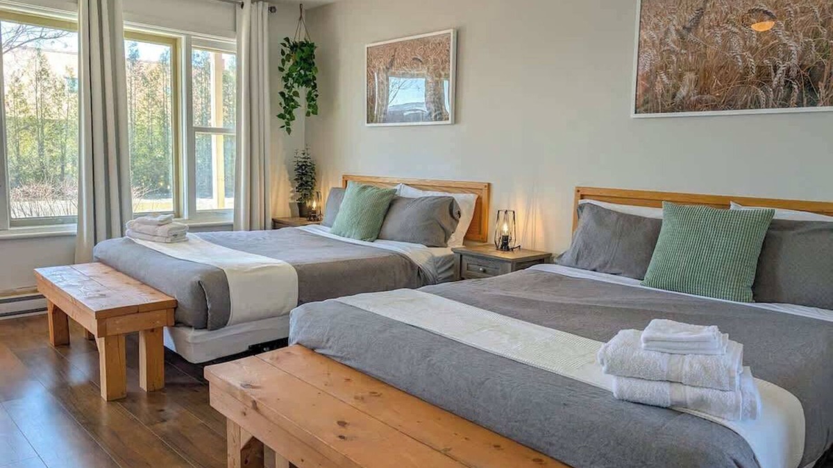 Ste Anne de Beaupre Apartment | Studio 11 | 2 Min Waterfront | BBQ & Fireplace