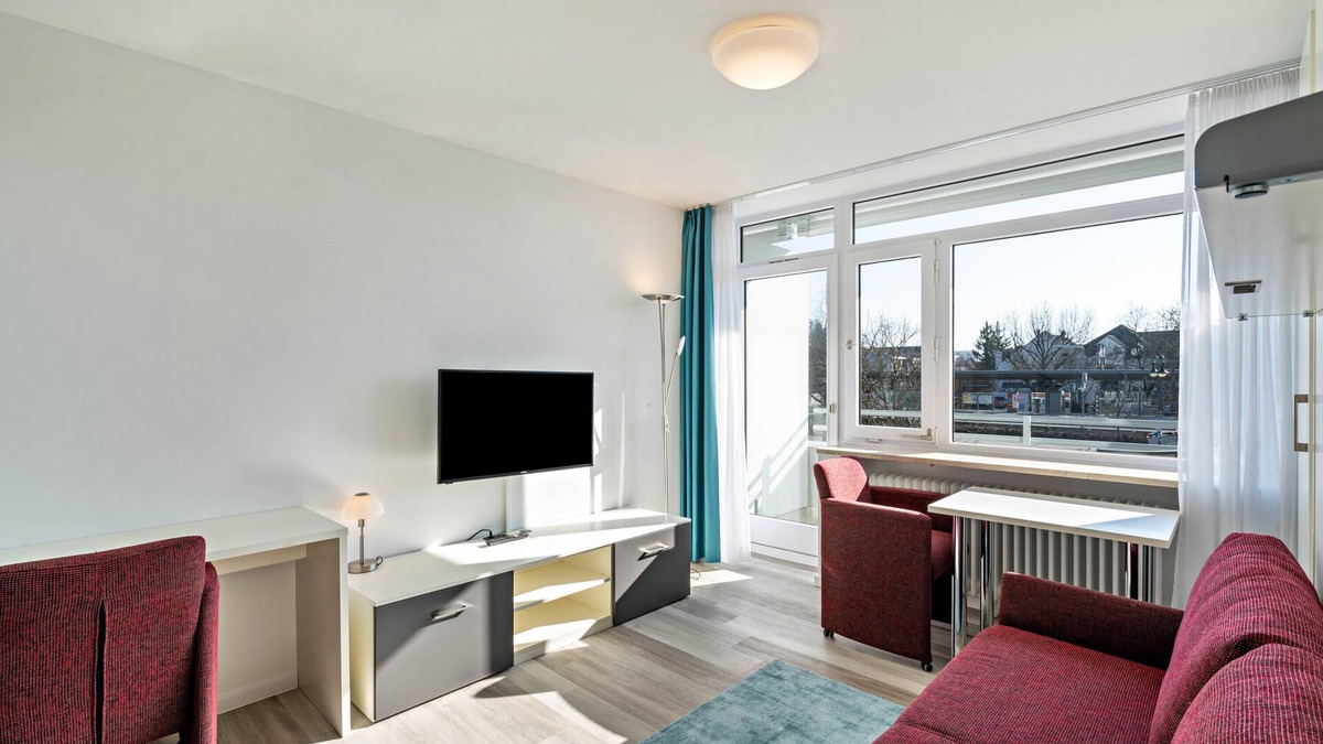 Furstenfeldbruck District Apartment | Studio Apartment "Huber Living Basic 209" with Balcony & Wi-Fi