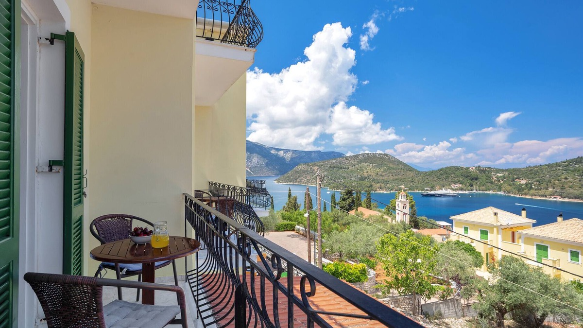 Vathy Apartment | Studio 'Veronis 5' with Sea View, Shared Pool & Wi-Fi