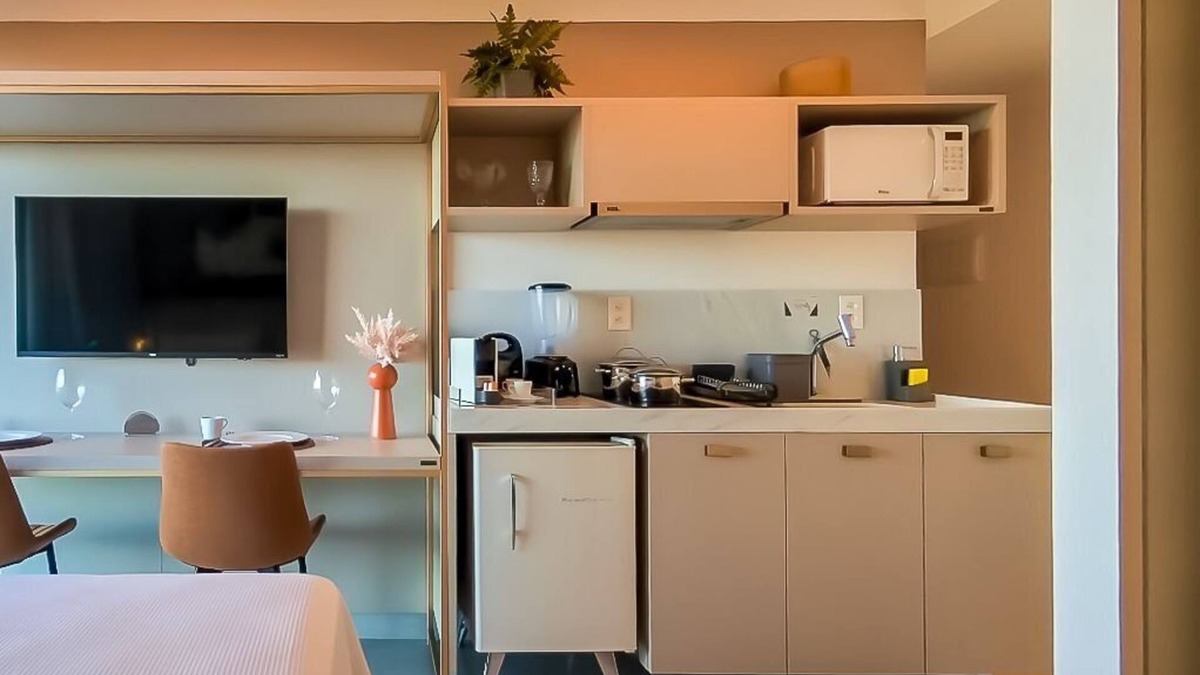 Jardim Oceania Apartment | Studio with Balcony bed Queen