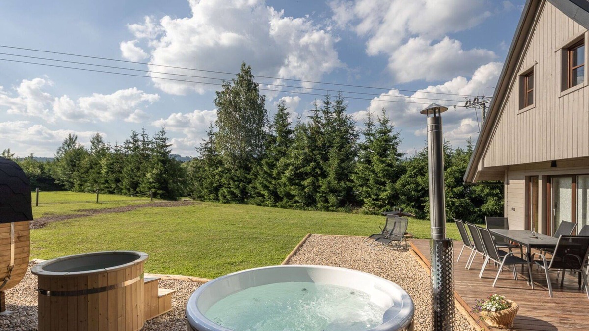 Dolni Branna House | Stunning private villa for 10 guests with hot tub, WIFI, TV, terrace, pets allowed and parking