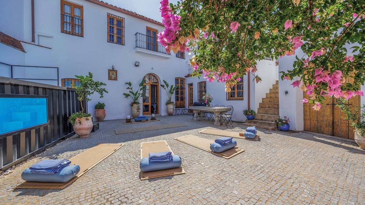 Higuera de la Sierra House | Stunning 6 Bedroom Neo-Classical Mansion with Heated Plunge Pool in courtyard