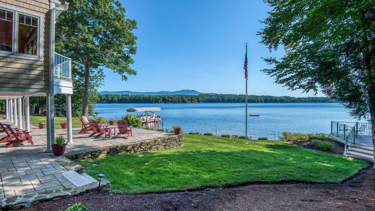 Moultonborough House | Stunning lakefront hideaway with water view, beach access & dock
