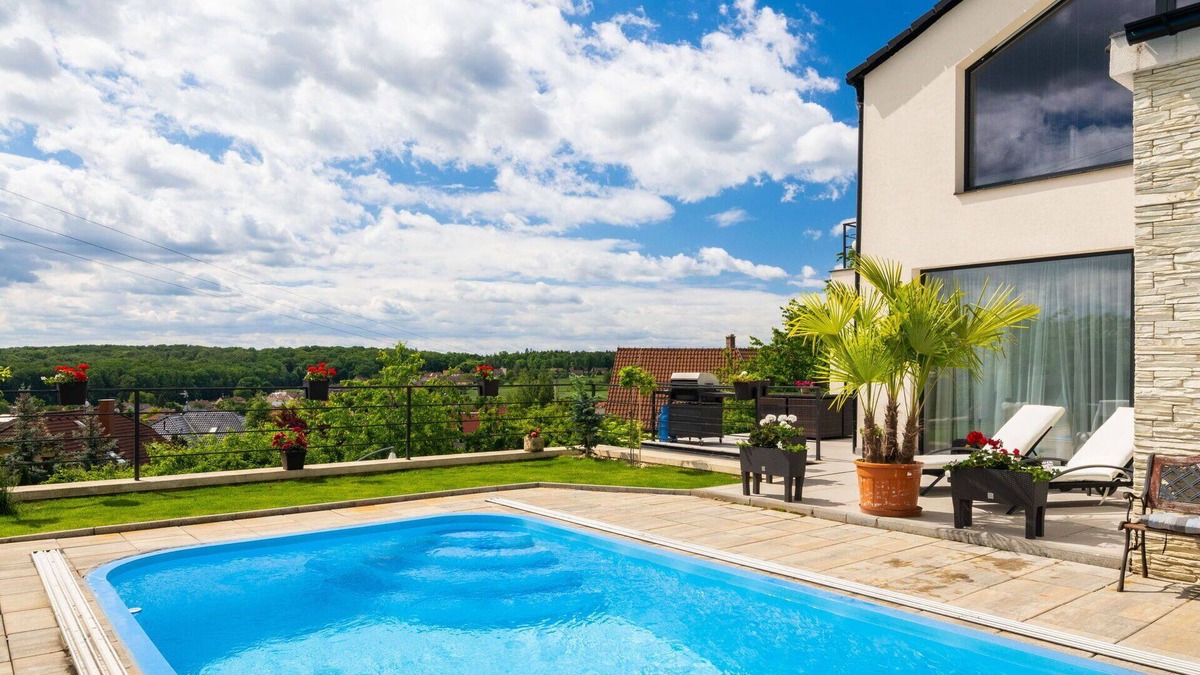 Lany Villa | Stunning villa for 4 guests with pool, WIFI, TV, balcony, panoramic view and parking