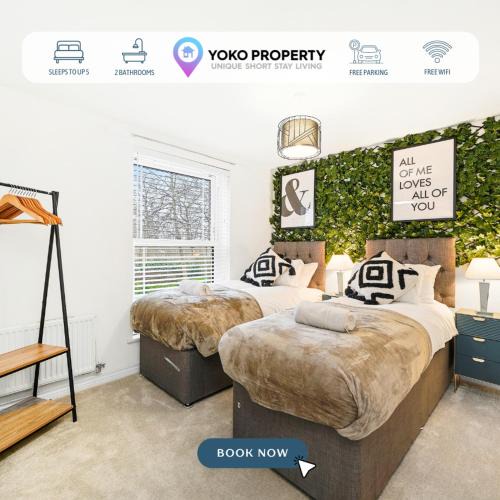 Bletchley Apartment | Stylish 2 Bedroom 2 Bathroom Apartment - 8 Minutes Drive to Central MK - Free Parking, Fast WiFi & Smart TV by Yoko Property