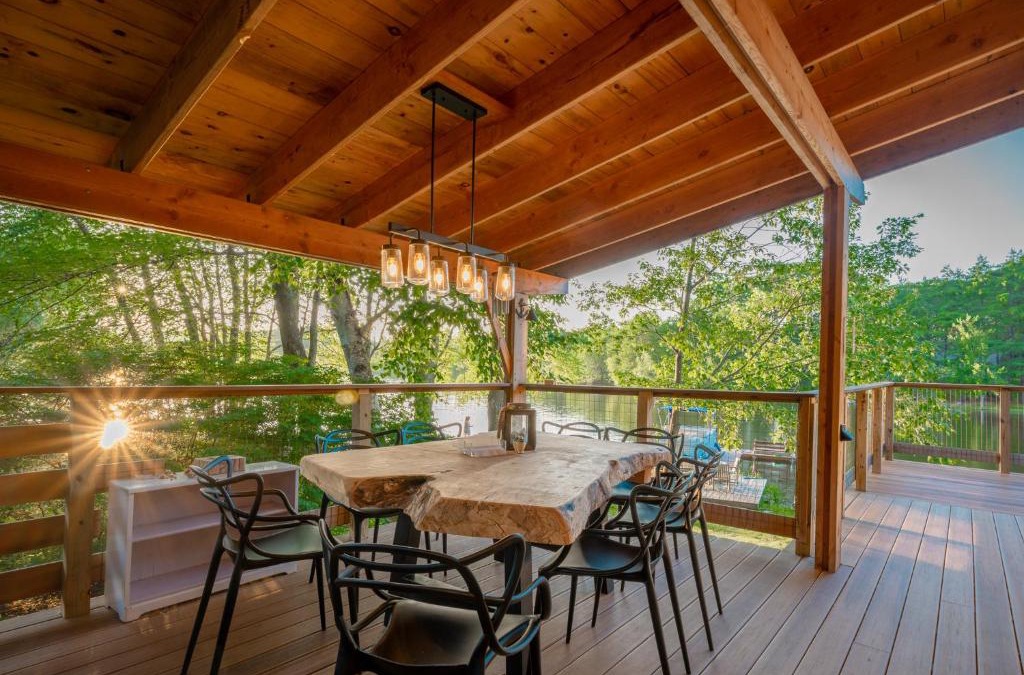 Barnstead House | Stylish lake home with private beach, dock and firepit for swimming, kayaking, hiking