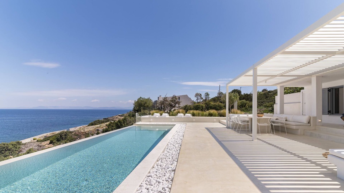Ormos Agiou Ioannou House | Stylish Modern Greek villa directly on the sea, 40 mins from central Athens