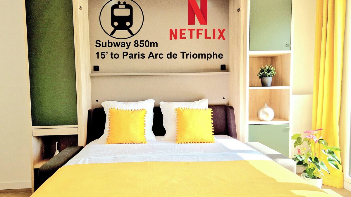 Chemin de l'Ile Apartment | Stylish Stay Near Paris - 850m to Subway RER A - Netflix 1BR-4P