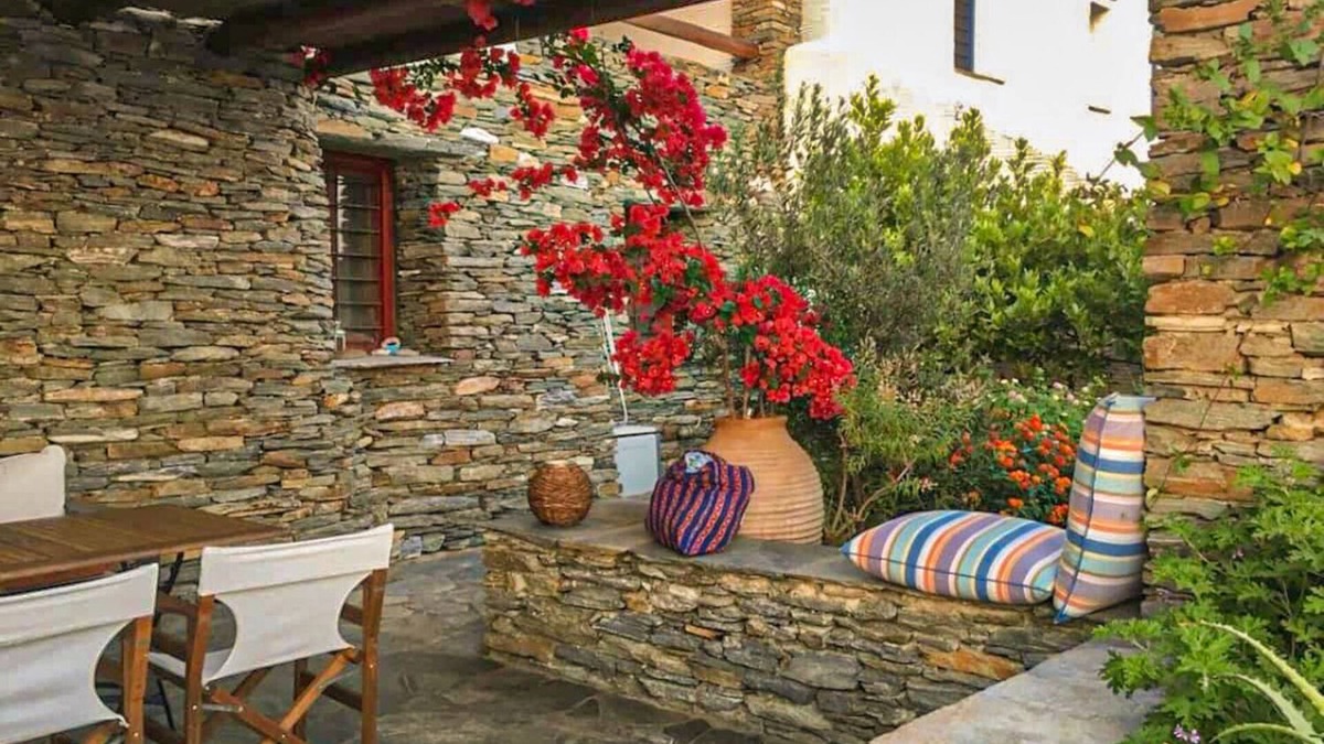 Kato Aprovatou House | Stylish stone house with pool - Aprovato, Androsn