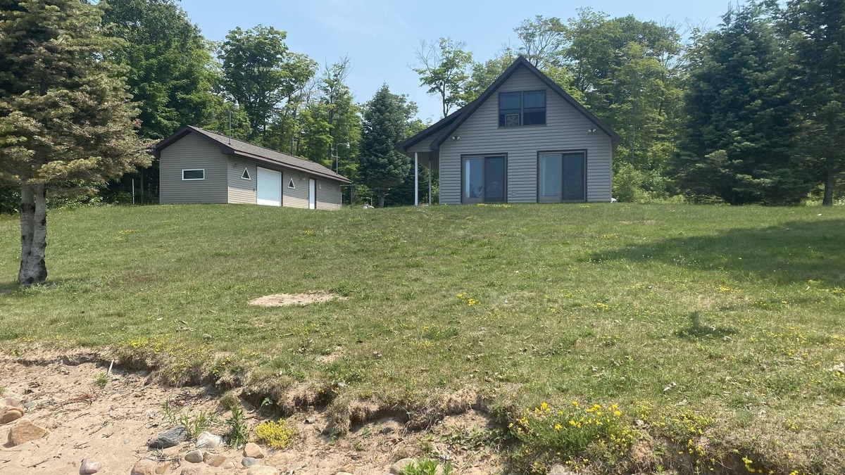 Sault Ste. Marie Cabin | Sugar Island, Michigan: Waterfront cabin with beautiful sunsets and beach.