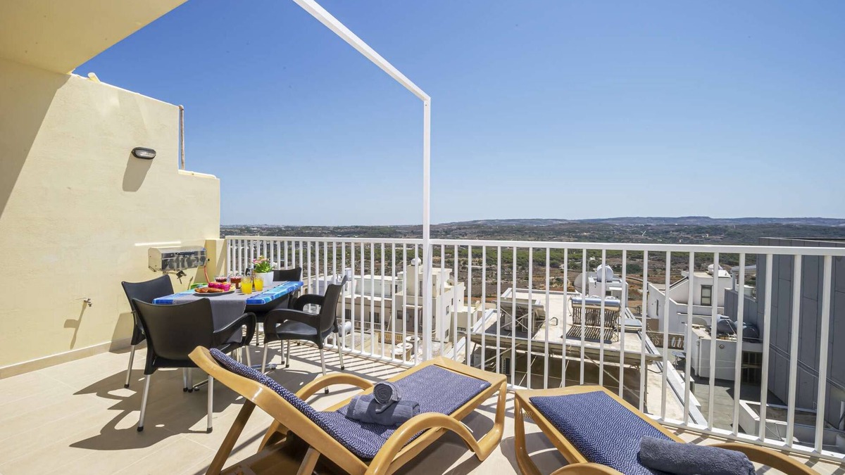 Mellieha Apartment | Summer Breeze Apartment with large Panoramic Terrace with country and seaviews