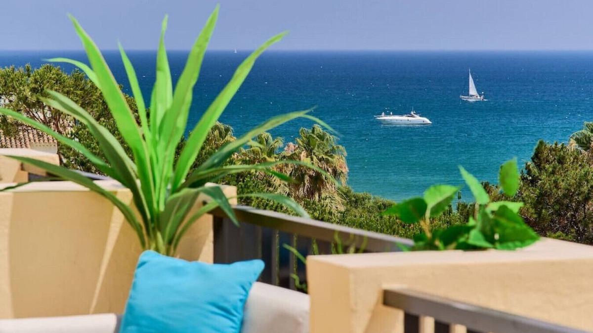 Nikki Beach Apartment | Sun all day double wide balcony with panoramic sea view