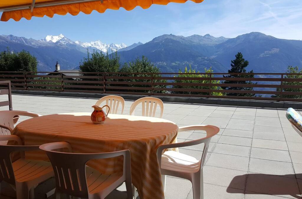 Randogne Apartment | Sunny 2 BR w large terrace, stunning views & pool