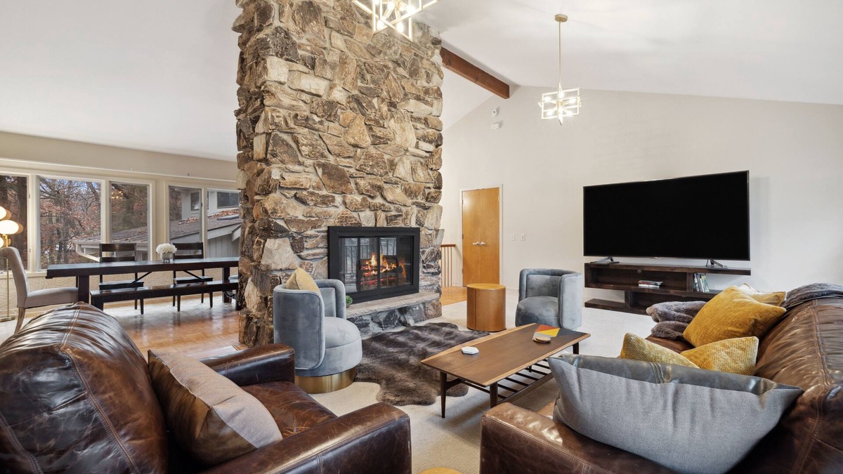North Oaks Cabin | Sunny Cabin with Indoor Pool, Hot tub, Sauna!