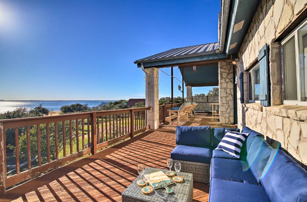 Burnet House | Sunny Lakefront Escape with Private Beach and Deck