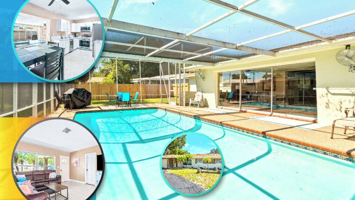 Harbor Bluffs House | 🏖️ Sunshine, Beaches and a Beautiful Pool Inside a Large Screened in Lanai!