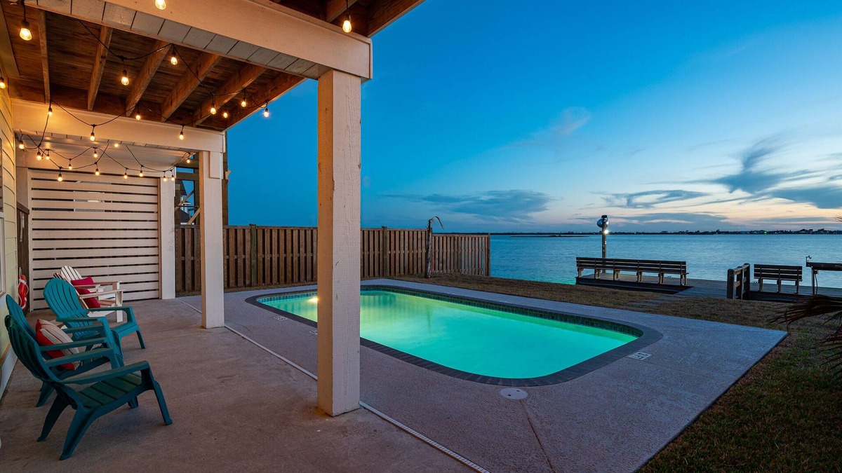 Rockport House | Sunshine Retreat - Waterfront Home Heated Pool & Private Lighted Fishing Pier