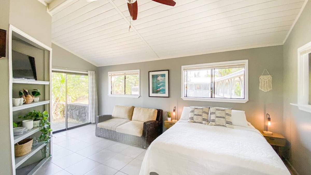 Keaau House | Surf Getaway, Queen Bed, Private Lanai