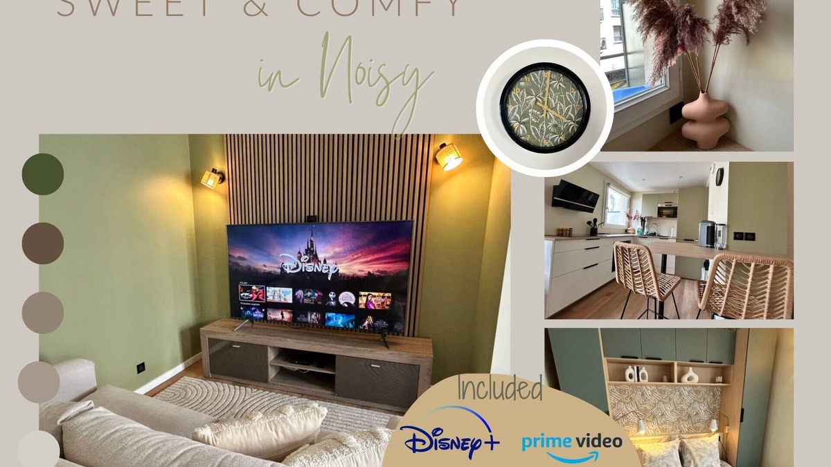 Noisy-le-Grand Apartment | "Sweet and Comfy" with Netflix, Prime and Disney+