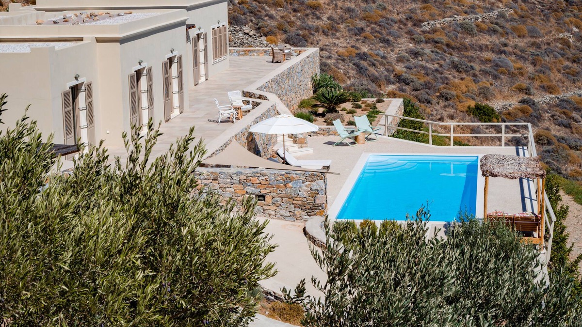 Finikas Villa | Syros beautiful sea view villa Blue Line near the sea