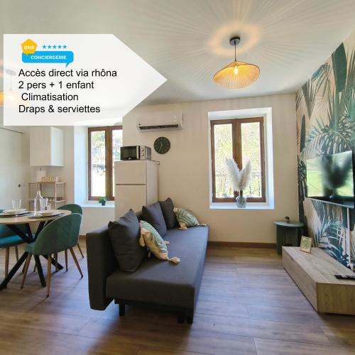 Sault-Brenaz Apartment | T1 accès direct via rhôna - clim -local vélo - Cnpe