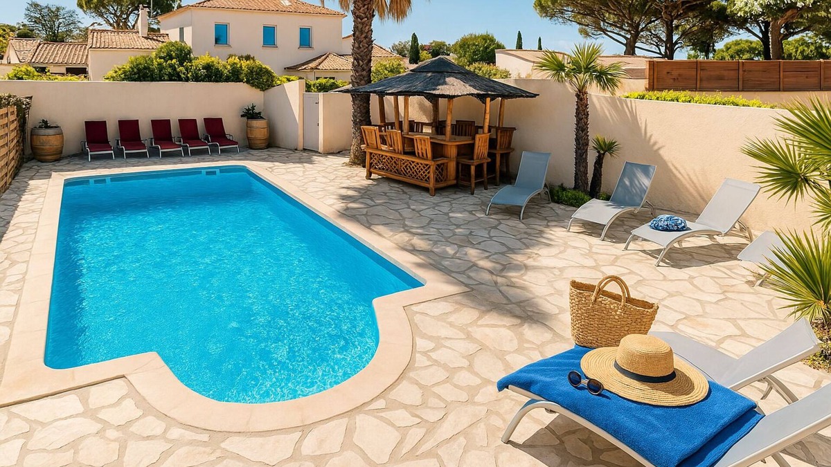 La Nartelle Apartment | T2/20m2 au Rêve D'azur walking distance to beach, shared pool parking, bed linen included