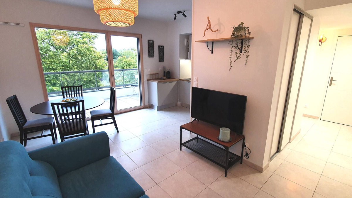 Lyon City Centre Apartment | T2, in a new building, with terrace and garage, view of Parc Blandan