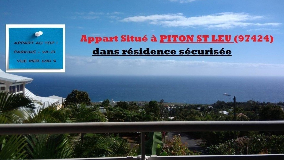 Piton Saint-Leu Apartment | T2 sea view 100% + parking + wifi