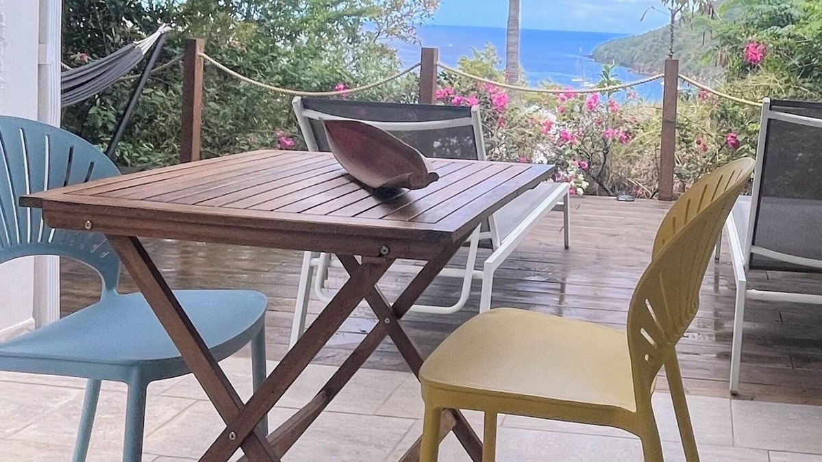 Les Anses-d'Arlets Villa | T2 sea view apartment 5 minutes walk from the beach and jacuzzi