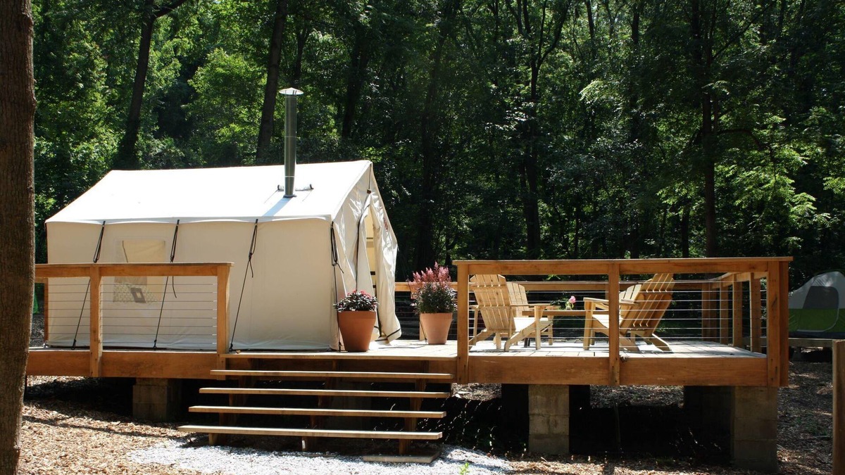 Carrolltowne RV Rental | Tentrr Signature Site - Fern Creek at Azimuth Acres - Coleman Cooking Site