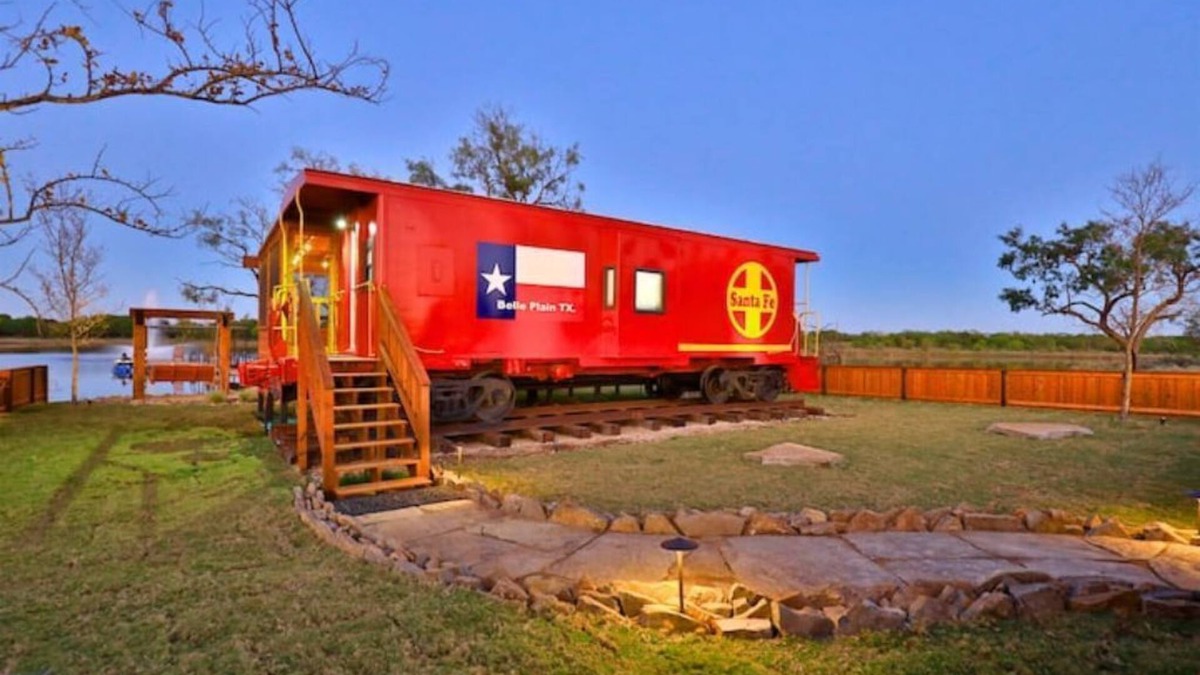 Baird House | The Belle Plain Caboose is a private romatic stay with great fishing!