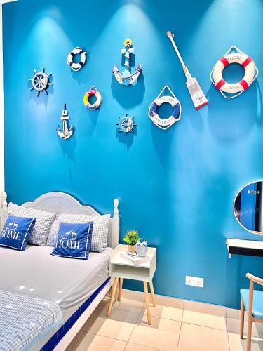 Sungai Pelek House | The Blue Memories Homestay with Mediterranean Style