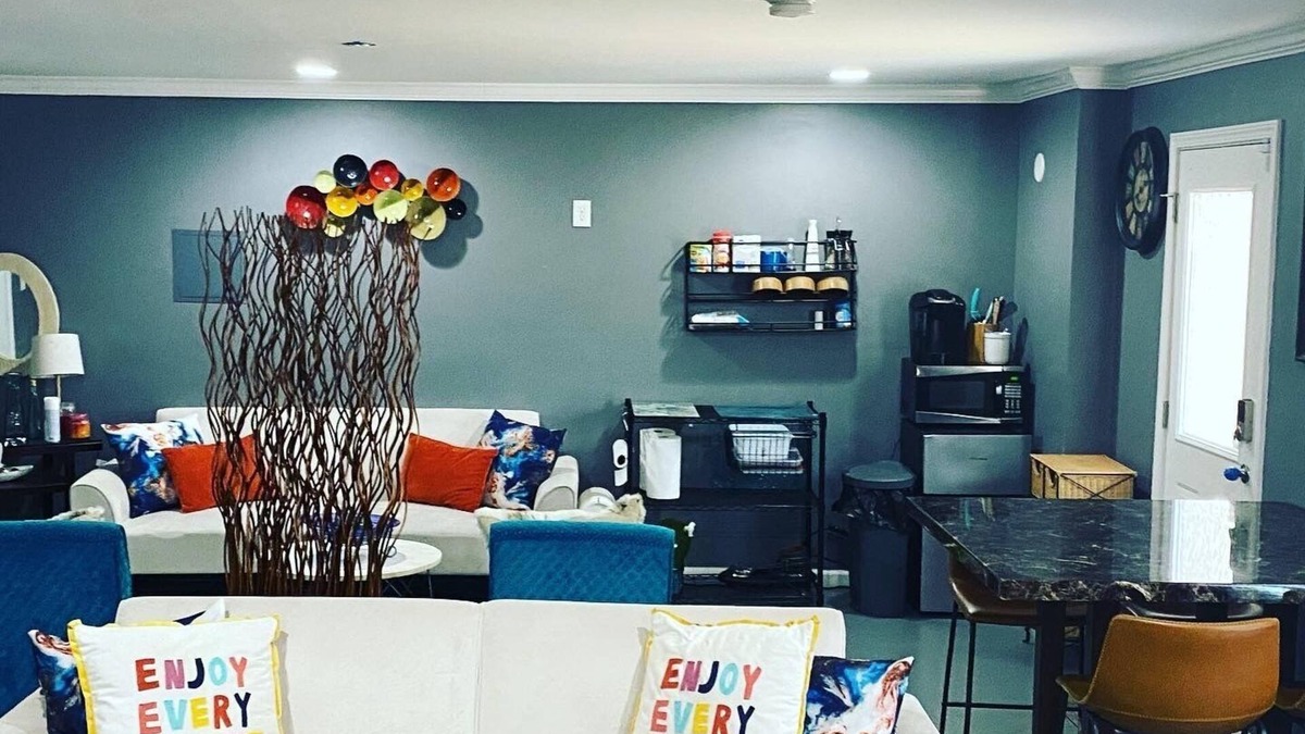 Powder Springs House | The Classy Cave! A spacious, basement suite hideaway w/hotel style kitchenette.