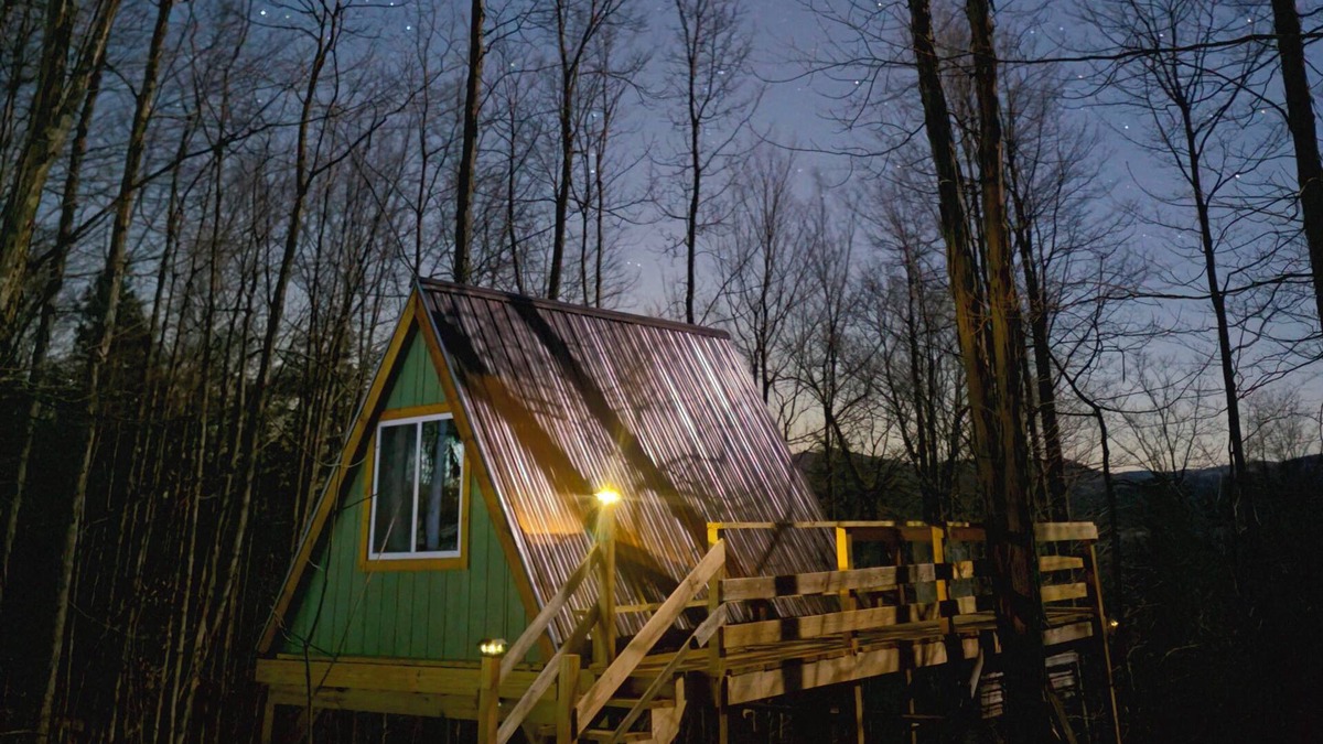 Town of Broome Cabin | The Far-Rest Fox A-Frame Off Grid Glamp High in the Trees of Mystical Forest