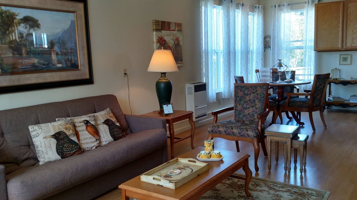 Ferndale Apartment | The Garden Suite has beautiful views of forests and pastures! It is dog friendly