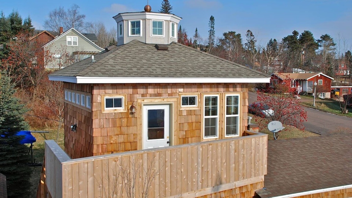 Grand Marais Apartment | The Lighthouse. unique lodging overlooking the harbor. Sauna special!