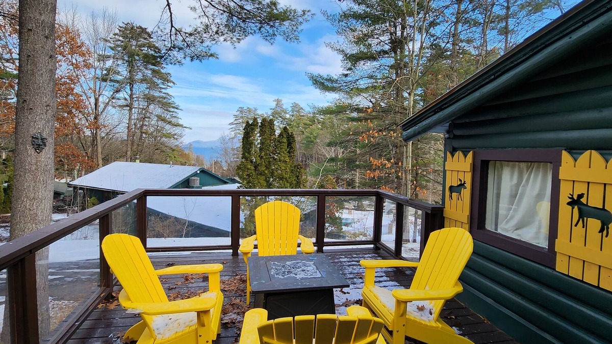 Lake George Cabin | The Owl of Lake George 2 BR deck lake views fireplace
