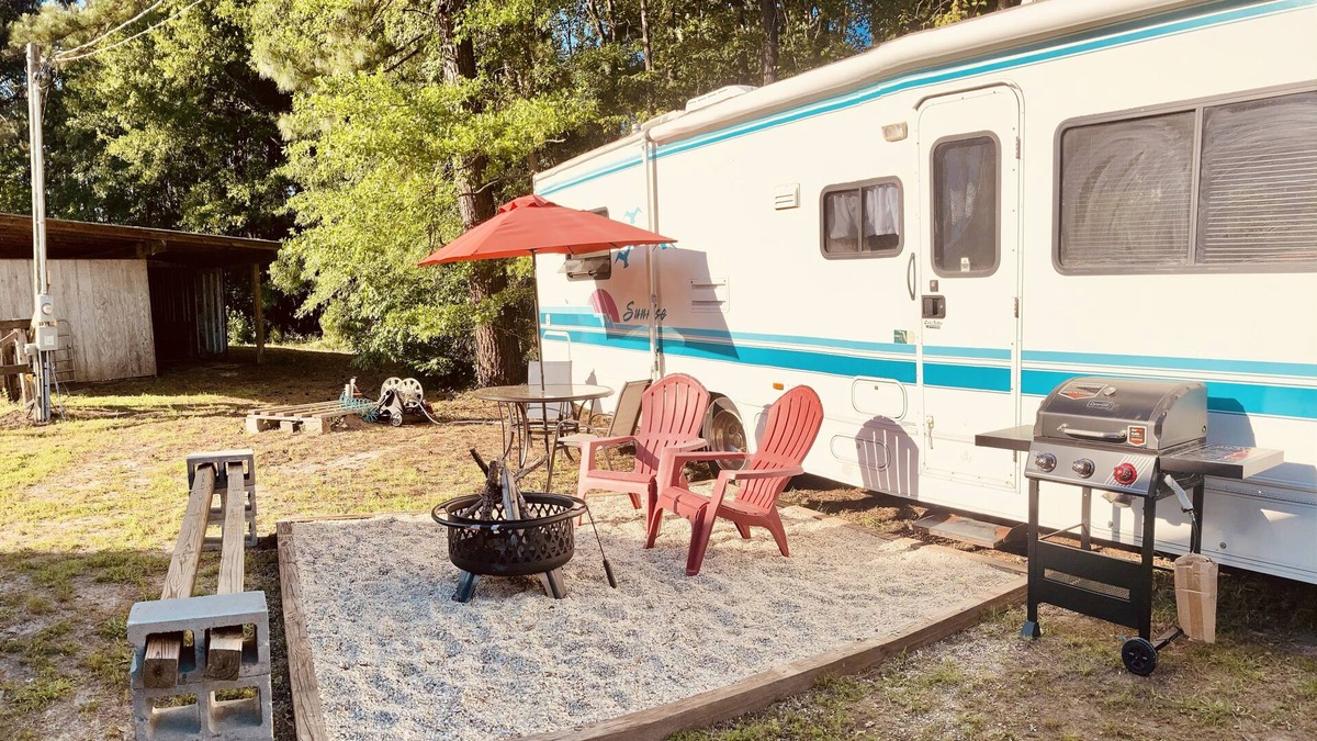 Fleming House | The Retro Winnebago on the Farm, Pet Friendly!