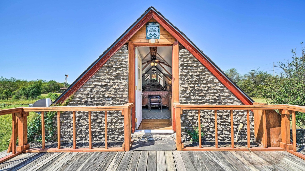Tower Heights Cottage | 'The Rockhouse Cottage' with Deck on Tulsa Farm!