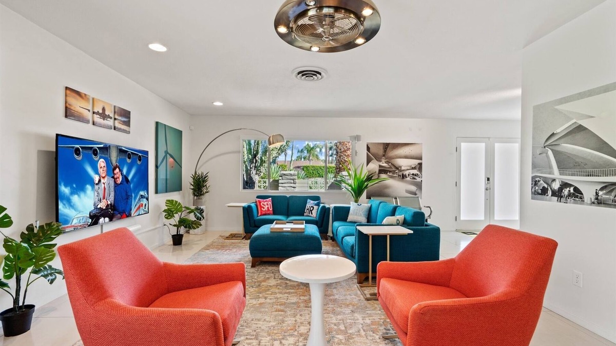 Palm Springs House | The Stopover Aviation themed house with pool and spa