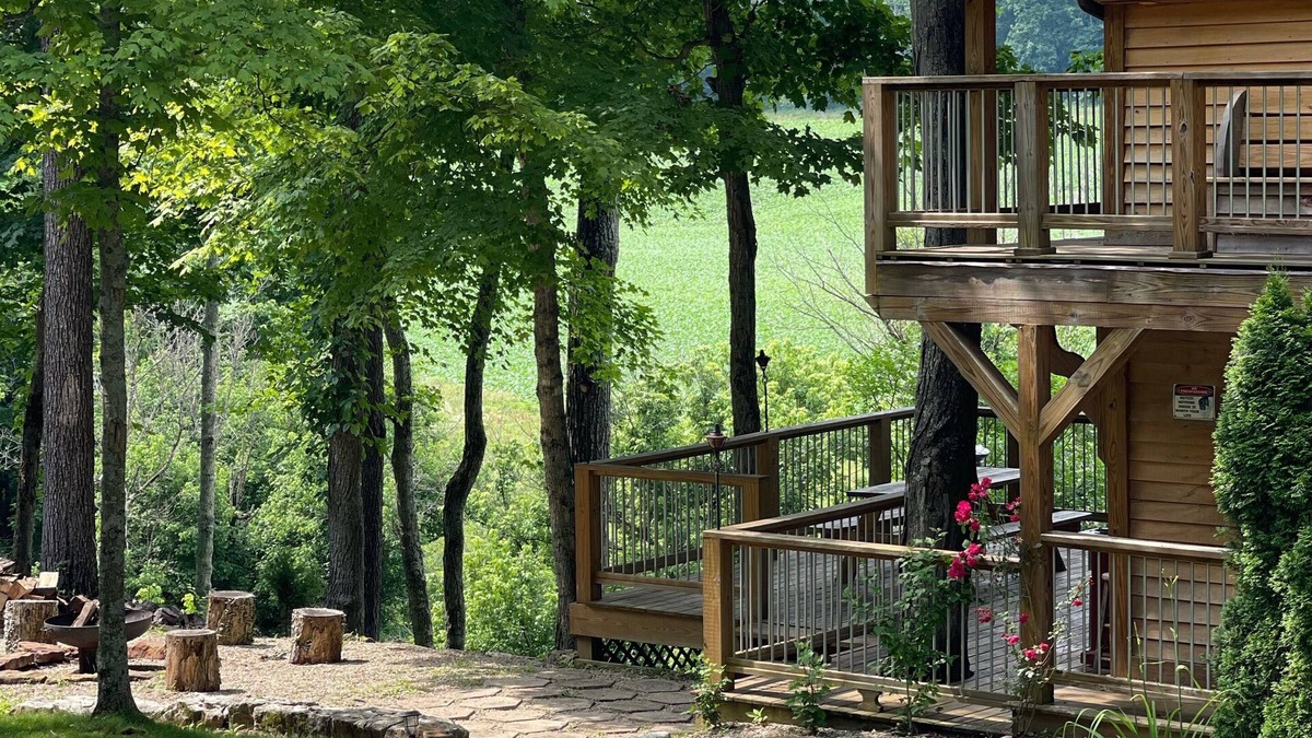 West Baden Springs Cabin | The Treehouse: Unique "Off the Grid" Cabin on the Lost River with stunning views