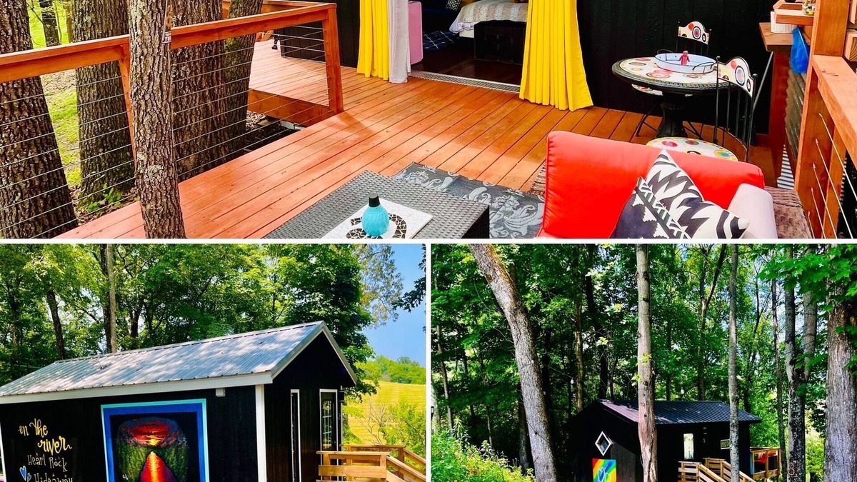 Sparta Cabin | Three Cabins On The River in Downtown Sparta #hike #kayak #tinyhousecollection