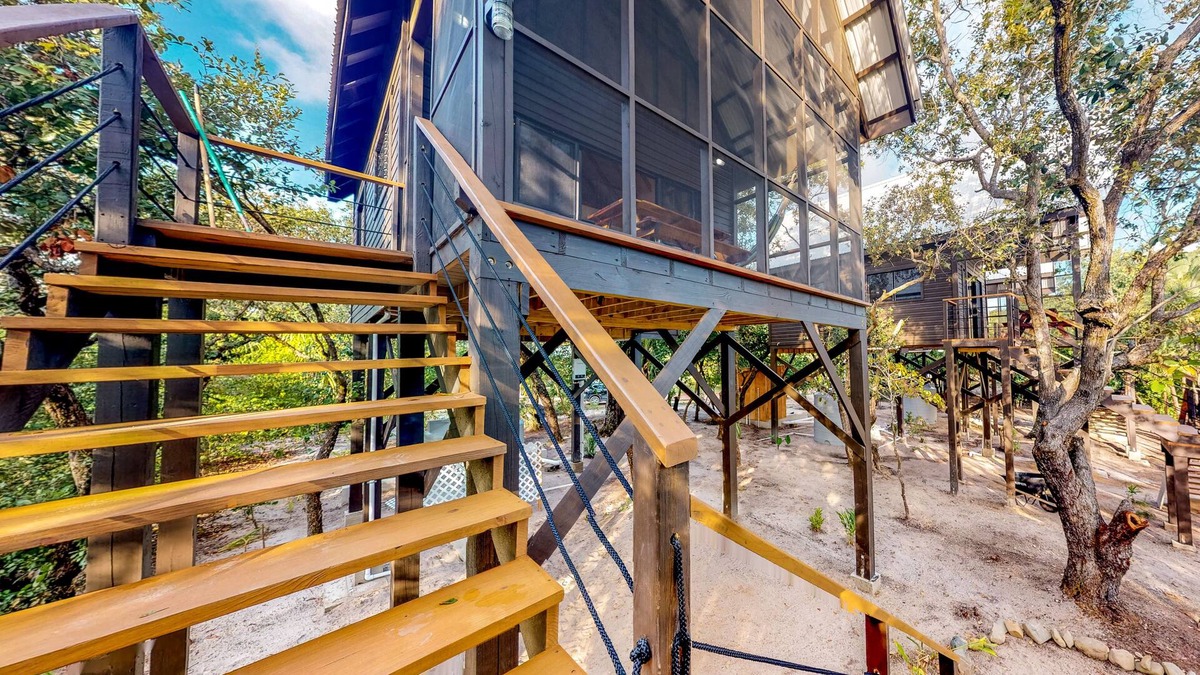 Surfside Cabin | Three forest cabanas with verandas, hammocks, WiFi & partial AC - walk to beach